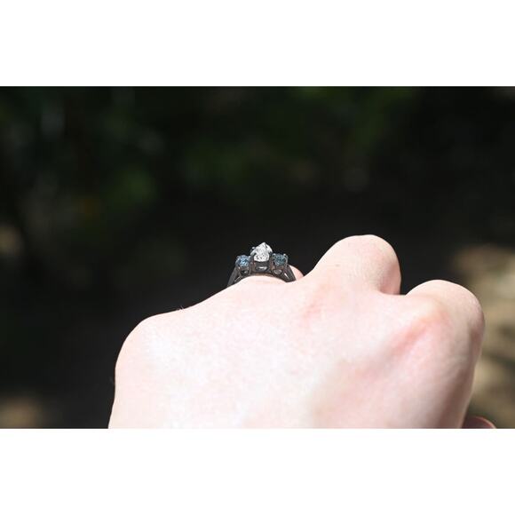 Montana Sapphire Ring, Raw Stone Ring, Bohemian Ring, Unique gift for Her - Picture 7 of 9